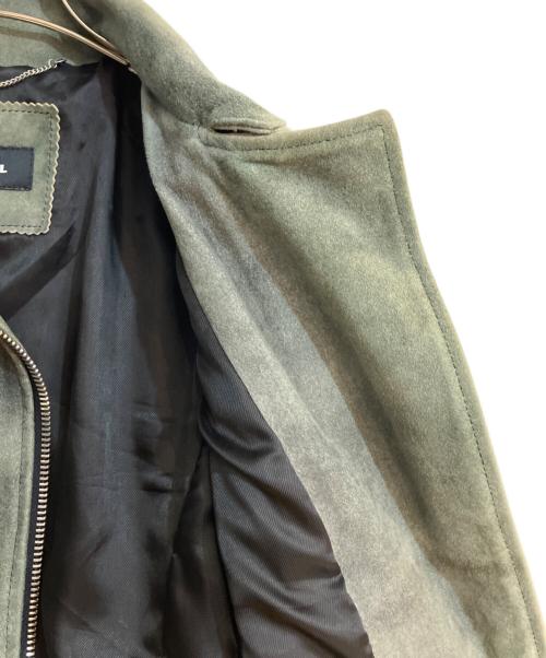 DIESEL（ディーゼル）DIESEL (ディーゼル) ゴートスキンスウェードライダースジャケット グリーン サイズ:Sの古着・服飾アイテム