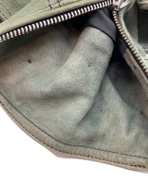 DIESEL（ディーゼル）DIESEL (ディーゼル) ゴートスキンスウェードライダースジャケット グリーン サイズ:Sの古着・服飾アイテム