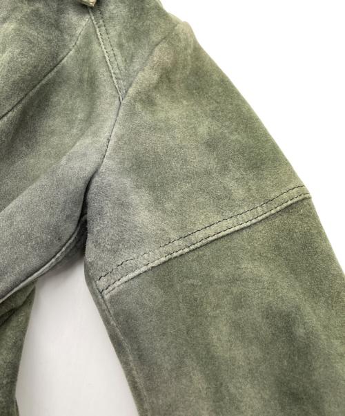 DIESEL（ディーゼル）DIESEL (ディーゼル) ゴートスキンスウェードライダースジャケット グリーン サイズ:Sの古着・服飾アイテム