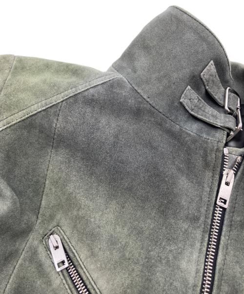 DIESEL（ディーゼル）DIESEL (ディーゼル) ゴートスキンスウェードライダースジャケット グリーン サイズ:Sの古着・服飾アイテム