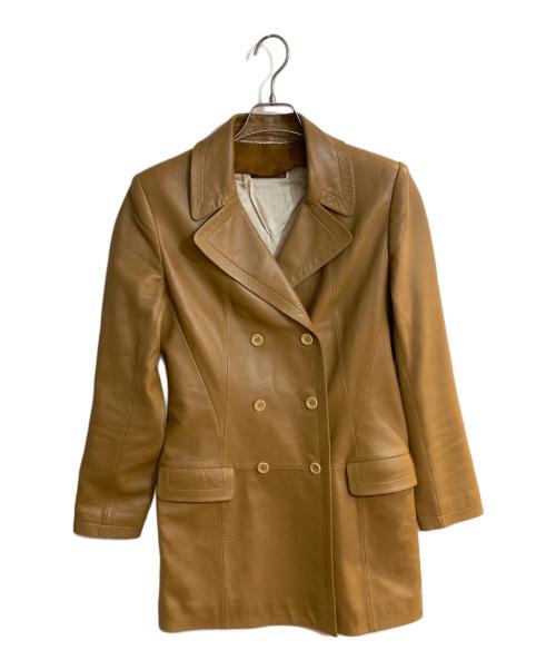 LOEWE（ロエベ）LOEWE (ロエベ) ラムレザーダブルショートコート ブラウン サイズ:40の古着・服飾アイテム