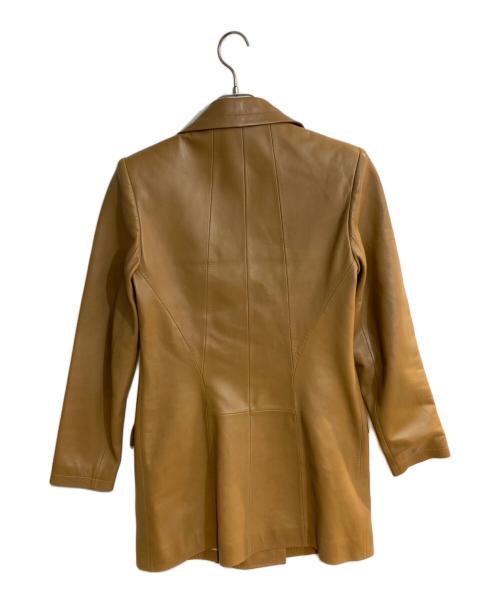 LOEWE（ロエベ）LOEWE (ロエベ) ラムレザーダブルショートコート ブラウン サイズ:40の古着・服飾アイテム