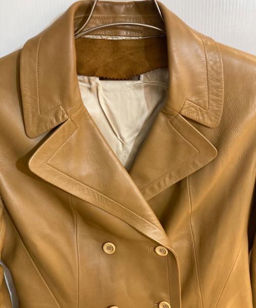 LOEWE（ロエベ）LOEWE (ロエベ) ラムレザーダブルショートコート ブラウン サイズ:40の古着・服飾アイテム