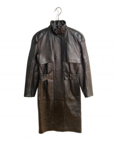 LOEWE リバーシブル ラムレザー カーコート 52 ヴィンテージ スペイン製 中古・古着通販】LOEWE (ロエベ) サイドアジャスタブルスタンドカラー