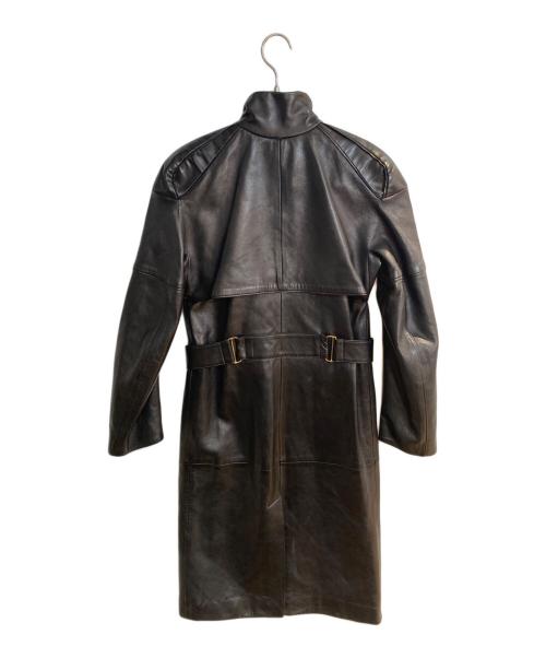LOEWE（ロエベ）LOEWE (ロエベ) サイドアジャスタブルスタンドカラーラムレザーコート ブラック サイズ:36の古着・服飾アイテム