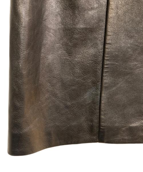 LOEWE（ロエベ）LOEWE (ロエベ) サイドアジャスタブルスタンドカラーラムレザーコート ブラック サイズ:36の古着・服飾アイテム