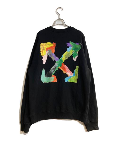 OFFWHITE（オフホワイト）OFFWHITE (オフホワイト) ブラッシュ アロー クルーネック プルオーバー スウェット ブラック サイズ:XLの古着・服飾アイテム