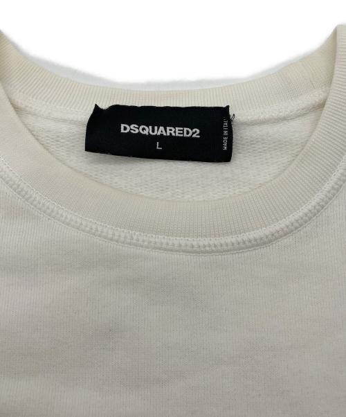 DSQUARED2（ディースクエアード）DSQUARED2 (ディースクエアード) アートプリントスウェット ホワイト サイズ:Ｌの古着・服飾アイテム