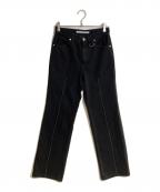 JOHN LAWRENCE SULLIVANジョン ローレンス サリバン）の古着「WASHED DENIM SEAM TUCK PANTS/ォッシュド デニム シーム タック パンツ」｜ブラック