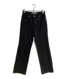 JOHN LAWRENCE SULLIVAN（ジョン ローレンス サリバン）の古着「WASHED DENIM SEAM TUCK PANTS/ォッシュド デニム シーム タック パンツ」｜ブラック