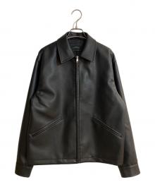 green label relaxing（グリーンレーベルリラクシング）の古着「レザーライク ジップブルゾン」｜ブラック