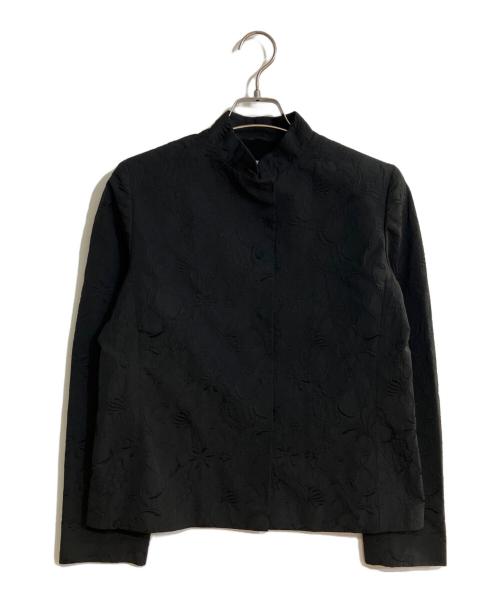 MaxMara（マックスマーラ）MaxMara (マックスマーラ) マオカラージャガードジャケット ブラック サイズ:Mの古着・服飾アイテム