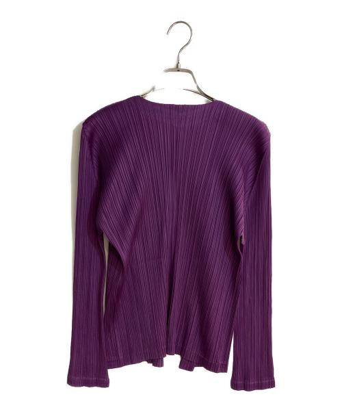 PLEATS PLEASE（プリーツプリーズ）PLEATS PLEASE (プリーツプリーズ) プリーツボレロカーディガン パープル サイズ:3の古着・服飾アイテム