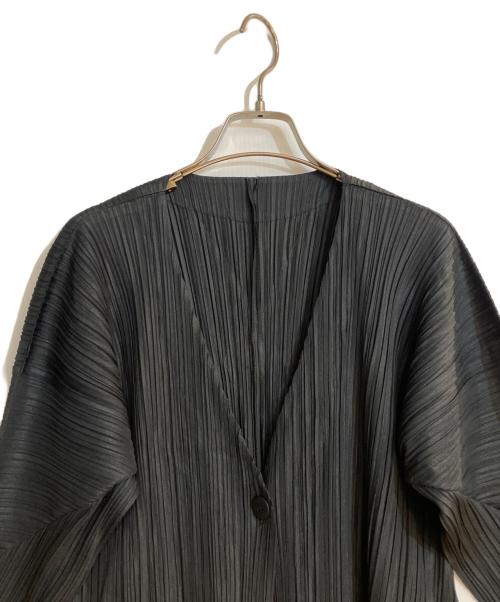 PLEATS PLEASE（プリーツプリーズ）PLEATS PLEASE (プリーツプリーズ) プリーツロングカーディガン ブラック サイズ:3の古着・服飾アイテム