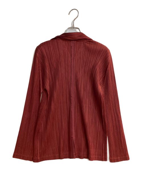 PLEATS PLEASE（プリーツプリーズ）PLEATS PLEASE (プリーツプリーズ) プリーツテーラードジャケット レッド サイズ:4の古着・服飾アイテム
