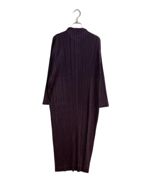PLEATS PLEASE（プリーツプリーズ）PLEATS PLEASE (プリーツプリーズ) スタンドカラープリーツミディドレス パープル サイズ:3の古着・服飾アイテム