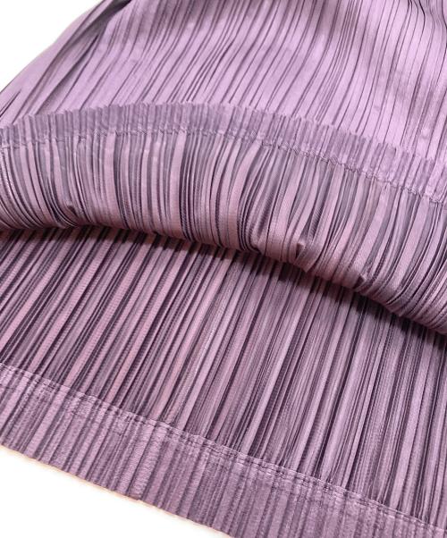 PLEATS PLEASE（プリーツプリーズ）PLEATS PLEASE (プリーツプリーズ) スタンドカラープリーツミディドレス パープル サイズ:3の古着・服飾アイテム