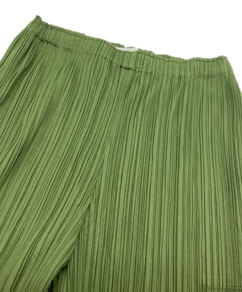 PLEATS PLEASE（プリーツプリーズ）PLEATS PLEASE (プリーツプリーズ) プリーツワイドイージーパンツ グリーン サイズ:2の古着・服飾アイテム