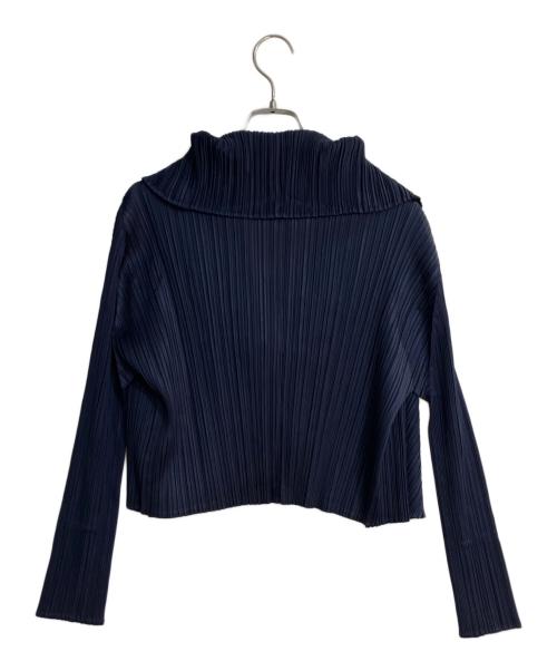 PLEATS PLEASE（プリーツプリーズ）PLEATS PLEASE (プリーツプリーズ) プリーツカーディガン ネイビー サイズ:3の古着・服飾アイテム