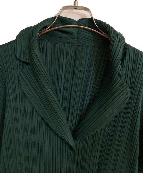 PLEATS PLEASE（プリーツプリーズ）PLEATS PLEASE (プリーツプリーズ) 変形プリーツジャケット グリーン サイズ:4の古着・服飾アイテム