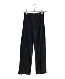 PLEATS PLEASE（プリーツプリーズ）の古着「変形プリーツパンツ」｜ブラック