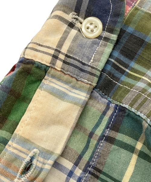 POLO RALPH LAUREN（ポロ・ラルフローレン）POLO RALPH LAUREN (ポロ・ラルフローレン) ポニー刺繍パッチワークマドラスチェックシャツ マルチカラー サイズ:Lの古着・服飾アイテム