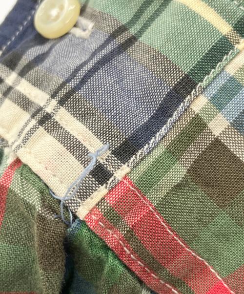 POLO RALPH LAUREN（ポロ・ラルフローレン）POLO RALPH LAUREN (ポロ・ラルフローレン) ポニー刺繍パッチワークマドラスチェックシャツ マルチカラー サイズ:Lの古着・服飾アイテム
