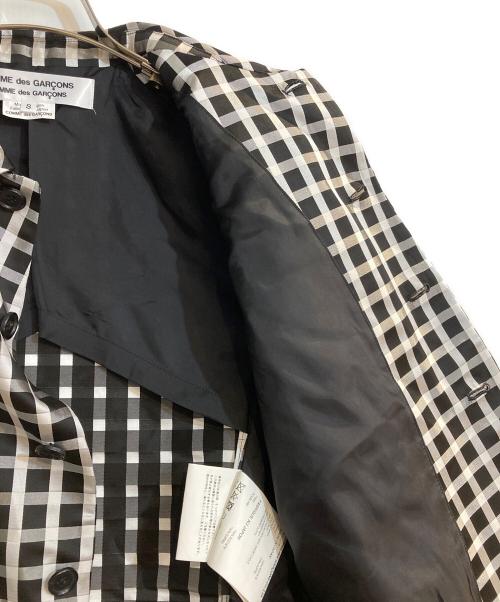 COMME des GARCONS COMME des GARCONS（コムデギャルソン コムデギャルソン）COMME des GARCONS COMME des GARCONS (コムデギャルソン コムデギャルソン) 25ss ラウンドカラーサテンチェックジャケット ブラック サイズ:Sの古着・服飾アイテム