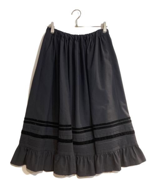 COMME des GARCONS GIRL（コムデギャルソンガール）COMME des GARCONS GIRL (コムデギャルソンガール) 24aw ベロア切替ウールスカート ネイビー サイズ:Mの古着・服飾アイテム