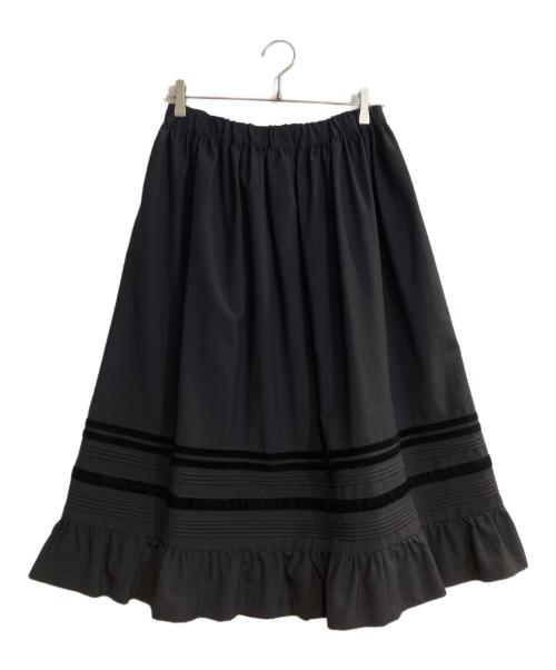 COMME des GARCONS GIRL（コムデギャルソンガール）COMME des GARCONS GIRL (コムデギャルソンガール) 24aw ベロア切替ウールスカート ネイビー サイズ:Mの古着・服飾アイテム
