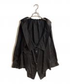 COMME des GARCONS COMME des GARCONSコムデギャルソン コムデギャルソン）の古着「23ss  襟ラッフルギャザー長袖ブラウス」｜ブラック