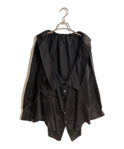 COMME des GARCONS COMME des GARCONS（コムデギャルソン コムデギャルソン）COMME des GARCONS COMME des GARCONS (コムデギャルソン コムデギャルソン) 23ss  襟ラッフルギャザー長袖ブラウス ブラック サイズ:Sの古着・服飾アイテム