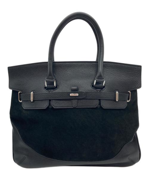 PELLE MORBIDA（ペッレモルビダ）PELLE MORBIDA (ペッレモルビダ) BIARRITZ-フラップボストンバッグ/ビアリッツ ブラックの古着・服飾アイテム