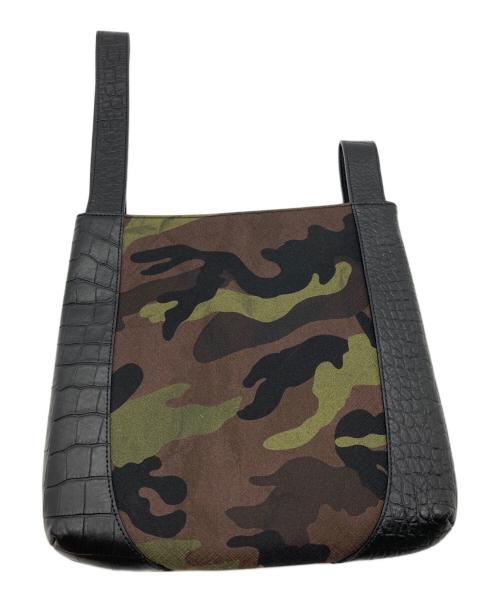 PELLE MORBIDA（ペッレモルビダ）PELLE MORBIDA (ペッレモルビダ) VELAカモフラージュ柄ワンハンドバッグ グリーンの古着・服飾アイテム