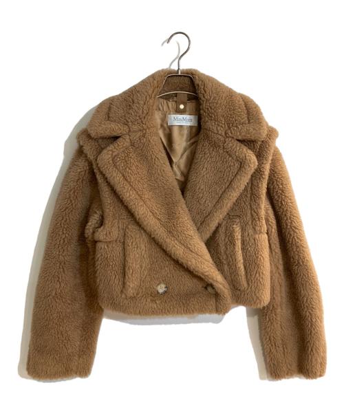 MaxMara（マックスマーラ）MaxMara (マックスマーラ) Santos Teddy Bear Cropped Jacket ブラウン サイズ:40の古着・服飾アイテム