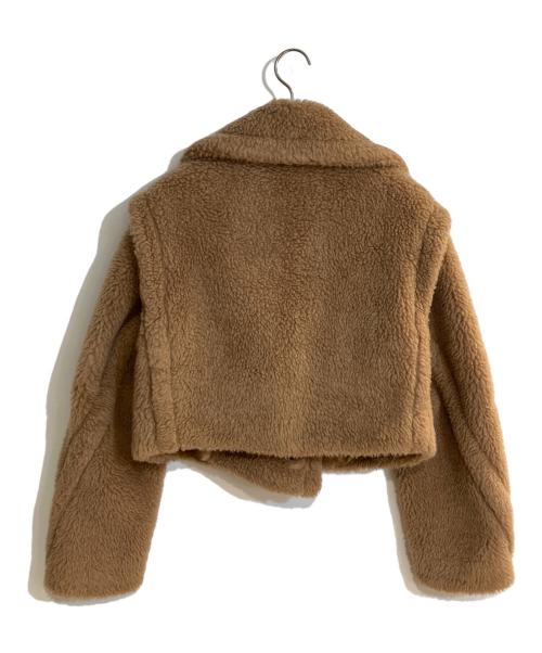 MaxMara（マックスマーラ）MaxMara (マックスマーラ) Santos Teddy Bear Cropped Jacket ブラウン サイズ:40の古着・服飾アイテム