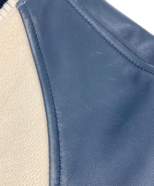 BURBERRY BLUE LABEL（バーバリー ブルー レーベル）BURBERRY BLUE LABEL (バーバリー ブルー レーベル) 袖レザージャケット ベージュ×ネイビー サイズ:Mの古着・服飾アイテム