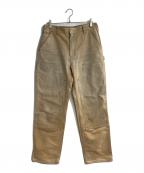CarHarttカーハート）の古着「FIRM DUCK DOUBLE FRONT UTILITY WORK PANT/ファーム ダック ダブル フロント ユーティリティ ワーク パンツ」｜ブラウン