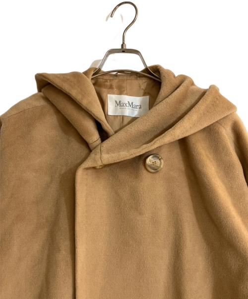 MaxMara（マックスマーラ）MaxMara (マックスマーラ) カシミヤ混フーデッドコート ブラウン サイズ:40の古着・服飾アイテム