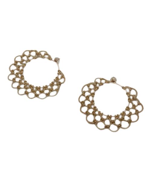 SIRISIRI（シリシリ）SIRISIRI (シリシリ) ARABESQUE EARRINGS HOOP WHT MINI/アラベスク イヤリングス フープ ホワイト ミニ ベージュの古着・服飾アイテム
