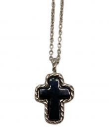 THE CRIMIE（ザ クライミー）の古着「STONE CROSS SILVER NECKLACE/ストーンクロスシルバーネックレス」｜ブラック×シルバー