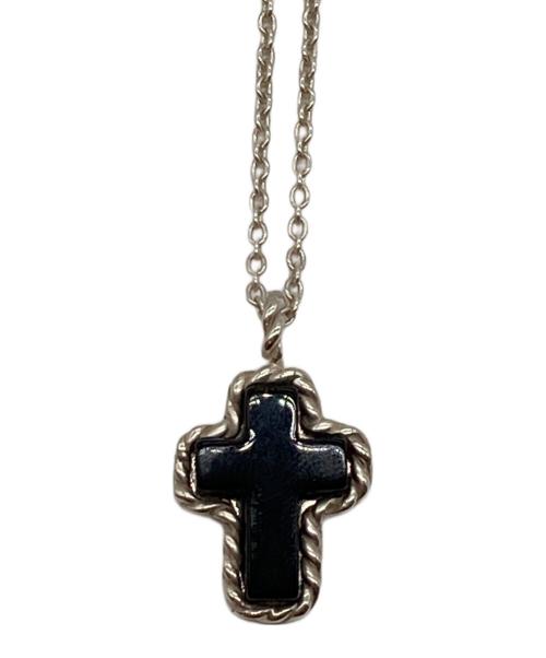 THE CRIMIE（ザ クライミー）THE CRIMIE (ザ クライミー) STONE CROSS SILVER NECKLACE/ストーンクロスシルバーネックレス ブラック×シルバーの古着・服飾アイテム