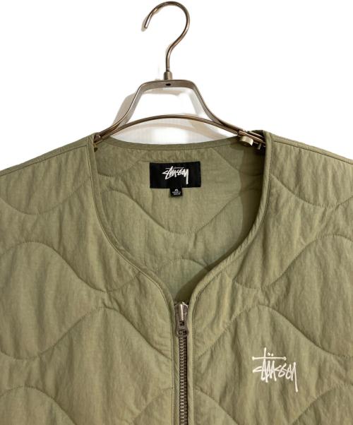 stussy（ステューシー）stussy (ステューシー) Recycled Nylon Liner Vest/リサイクル ナイロンライナー ベスト グリーン サイズ:Mの古着・服飾アイテム