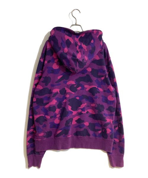 A BATHING APE（アベイシングエイプ）A BATHING APE (アベイシングエイプ) カモ柄フルジップパーカー パープル サイズ:Ｌの古着・服飾アイテム