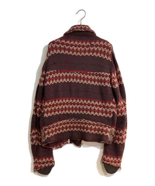 COMME des GARCONS JUNYA WATANABE MAN（コム デ ギャルソン ジュンヤ ワタナベ マン）COMME des GARCONS JUNYA WATANABE MAN (コム デ ギャルソン ジュンヤ ワタナベ マン) Lewis Leathers (ルイスレザース) ニットダブルライダースジャケット ブラウン サイズ:Lの古着・服飾アイテム