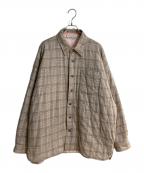 Acne studiosアクネ ストゥディオズ）の古着「中綿チェックシャツジャケット」｜ベージュ