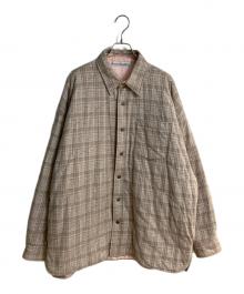Acne studios（アクネ ストゥディオズ）の古着「中綿チェックシャツジャケット」｜ベージュ
