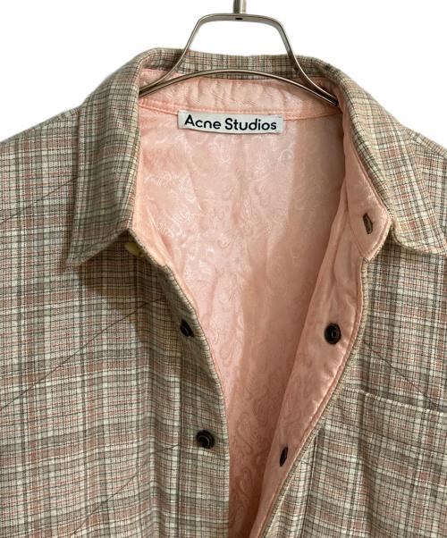 Acne studios（アクネ ストゥディオズ）ACNE STUDIOS (アクネ ストゥディオズ) 中綿チェックシャツジャケット ベージュ サイズ:48の古着・服飾アイテム