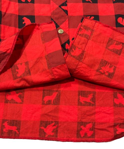 TENDERLOIN（テンダーロイン）TENDERLOIN (テンダーロイン) アニマル柄チェックシャツ レッド サイズ:Mの古着・服飾アイテム