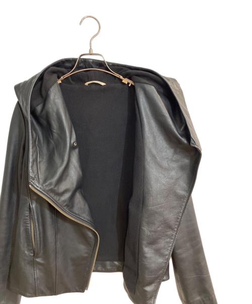 HELMUT LANG（ヘルムートラング）HELMUT LANG (ヘルムートラング) ラムレザーフーディジャケット ブラック サイズ:Mの古着・服飾アイテム